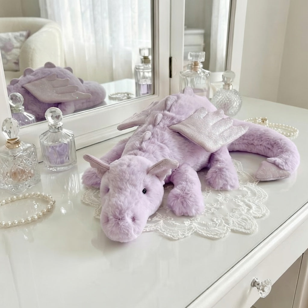 Jellycat Lavender Dragon Plush Toy, Soft Short Plush Stuffed Animal, Fantasy Collectible Doll