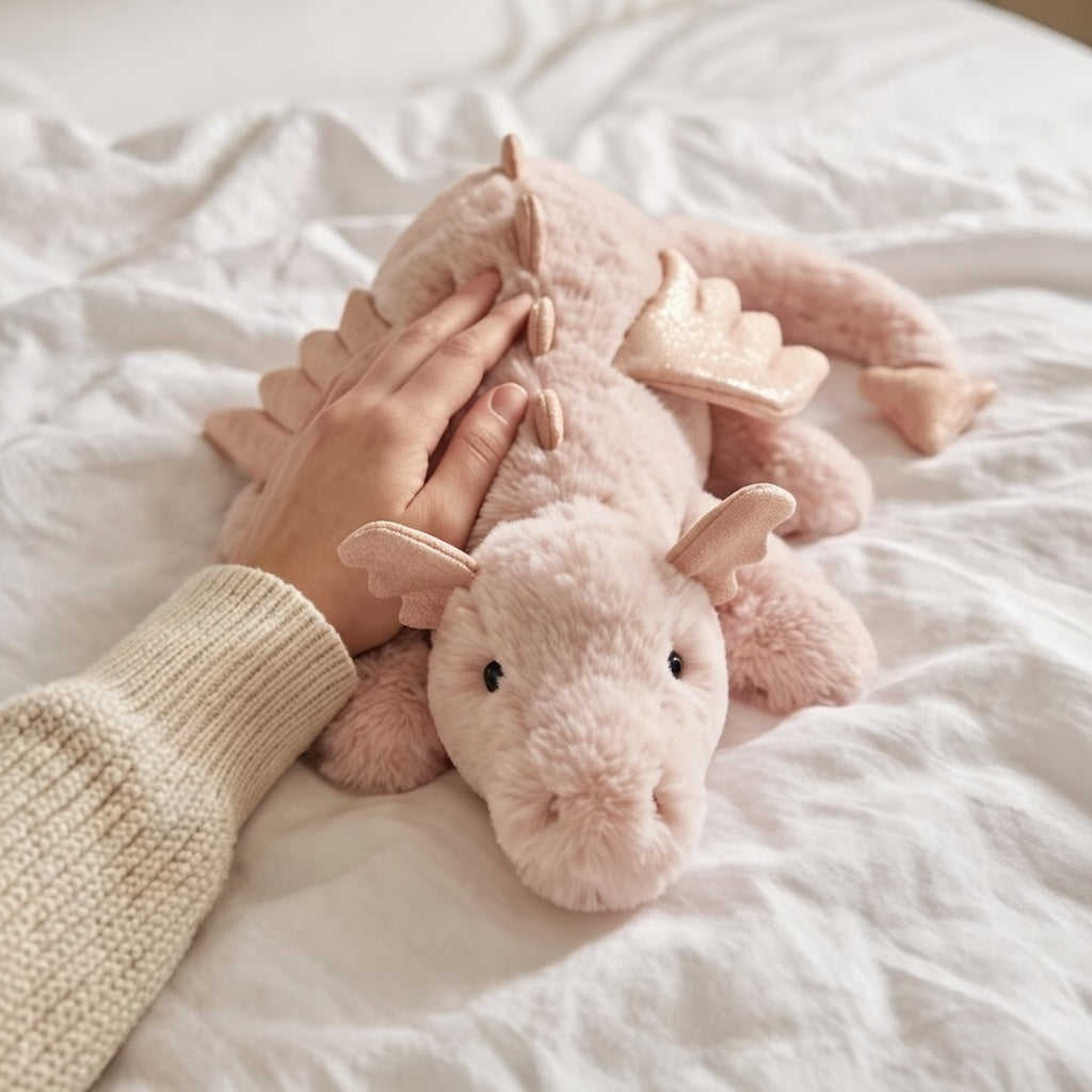 Jellycat Pink Dragon Plush Toy, Soft Short Plush Stuffed Doll, Fantasy Animal Companion