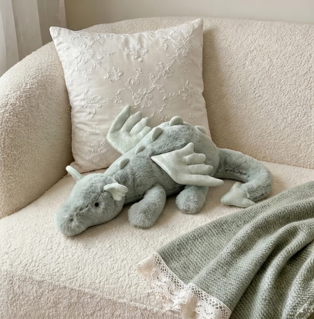 Jellycat Green Dragon Plush Toy, Soft Short Plush Stuffed Doll, Fantasy Lucky Animal