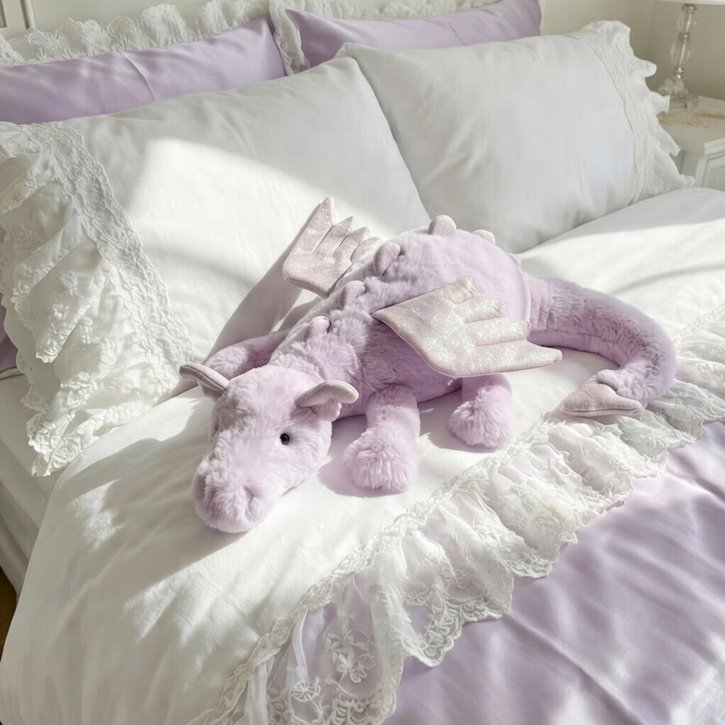 Jellycat Lavender Dragon Plush Toy, Soft Short Plush Stuffed Animal, Fantasy Collectible Doll