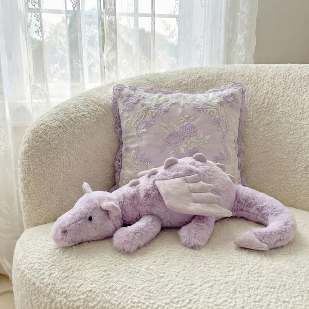Jellycat Lavender Dragon Plush Toy, Soft Short Plush Stuffed Animal, Fantasy Collectible Doll