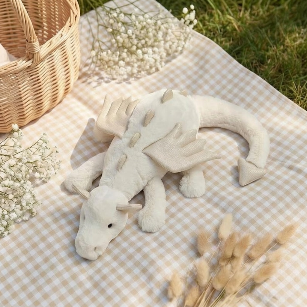 Jellycat Snow Dragon Plush Toy, Large Soft White Stuffed Doll, Fantasy Winter Decor
