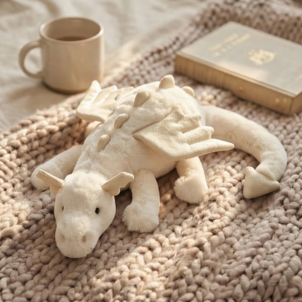 Jellycat Snow Dragon Plush Toy, Large Soft White Stuffed Doll, Fantasy Winter Decor